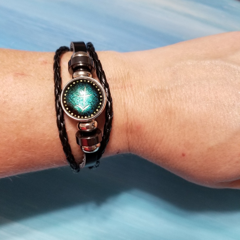 Handmade Unisex Zodiac Boho Leather Pull Bracelet